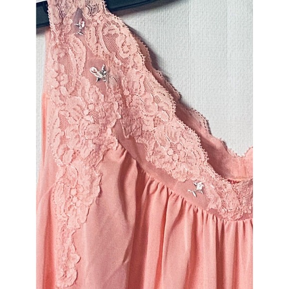 Vintage Shadowline Two Piece Gown and Button Up Robe Set Lace & Embroidery Small - Picture 5 of 14